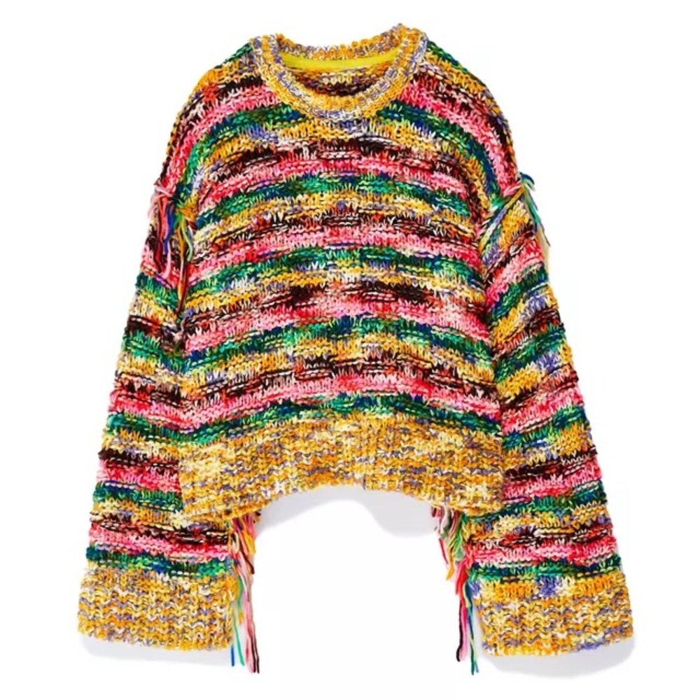 Colorful Fringe Blanket Sweater- Urban Outfitters Kimchi Blue
